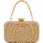 Bolsa Feminina Clutch Luxo Festa Casamento Madrinha Cristais Brilho Frente E Verso
