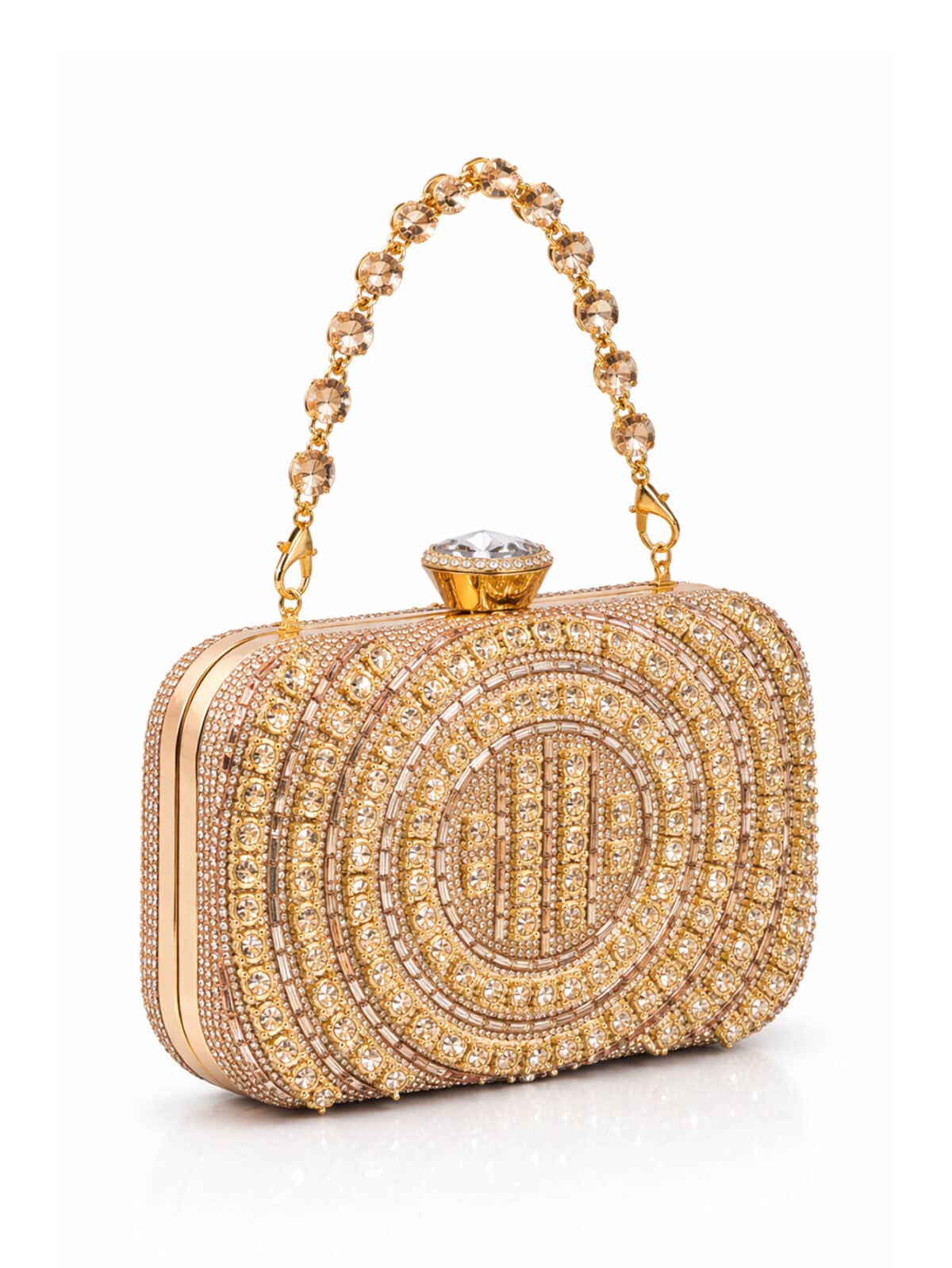 Bolsa Feminina Clutch Luxo Festa Casamento Madrinha Cristais Brilho Frente E Verso - Imagem 2