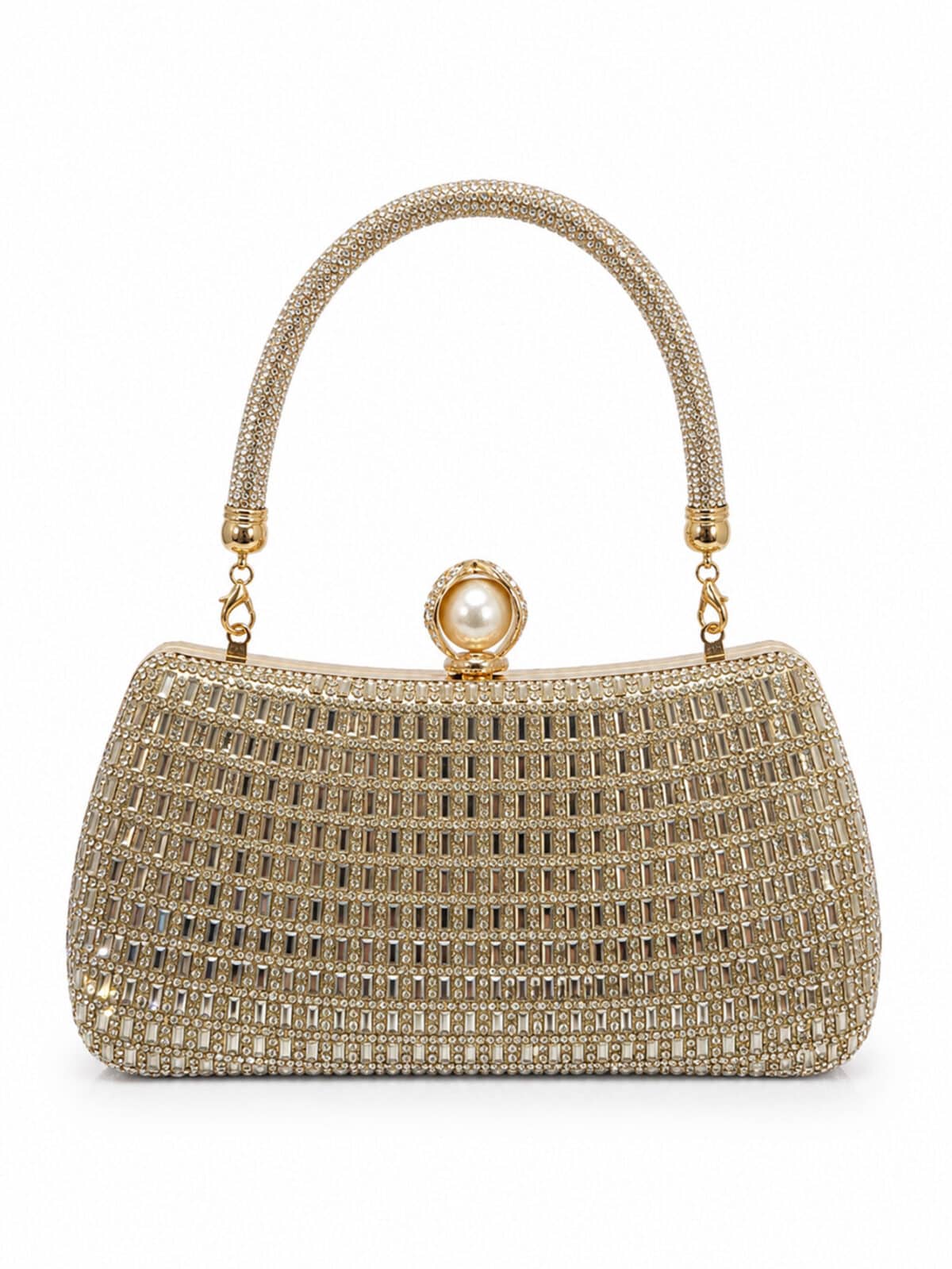 Bolsa Feminina Clutch Luxo Festa Casamento Madrinha Cristais Brilho Frente E Verso C600-26 - Imagem 2