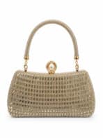 Bolsa Feminina Clutch Luxo Festa Casamento Madrinha Cristais Brilho Frente E Verso C600-26