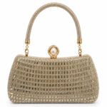 Bolsa Feminina Clutch Luxo Festa Casamento Madrinha Cristais Brilho Frente E Verso C600-26