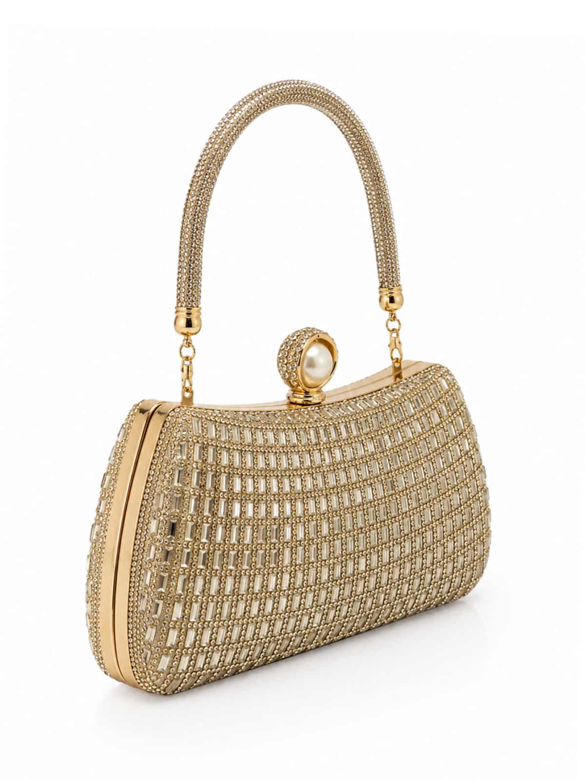 Bolsa Feminina Clutch Luxo Festa Casamento Madrinha Cristais Brilho Frente E Verso C600-26 - Imagem 3