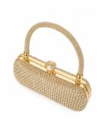 Bolsa Feminina Clutch Luxo Festa Casamento Madrinha Cristais Brilho Frente E Verso C600-26 - Imagem 4