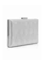 Bolsa Feminina Clutch Festa Prateada Brilho Casamento Formatura Luxo Alça Corrente - Imagem 3