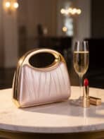 Clutch Bolsa de Festa Luxo Madrinha Casamento Formatura com Alça Rígida de Metal - Imagem 3