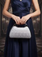 Clutch Bolsa de Festa Madrinha Casamento Formatura Luxo Rígida com Alça Fixa e Corrente - Imagem 3