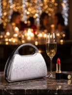 Clutch Bolsa de Festa Madrinha Casamento Formatura Luxo Rígida com Alça Fixa e Corrente - Imagem 5