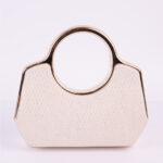 Clutch Bolsa de Festa com Alça Redonda Rígida Madrinha Casamento Luxo Metálica