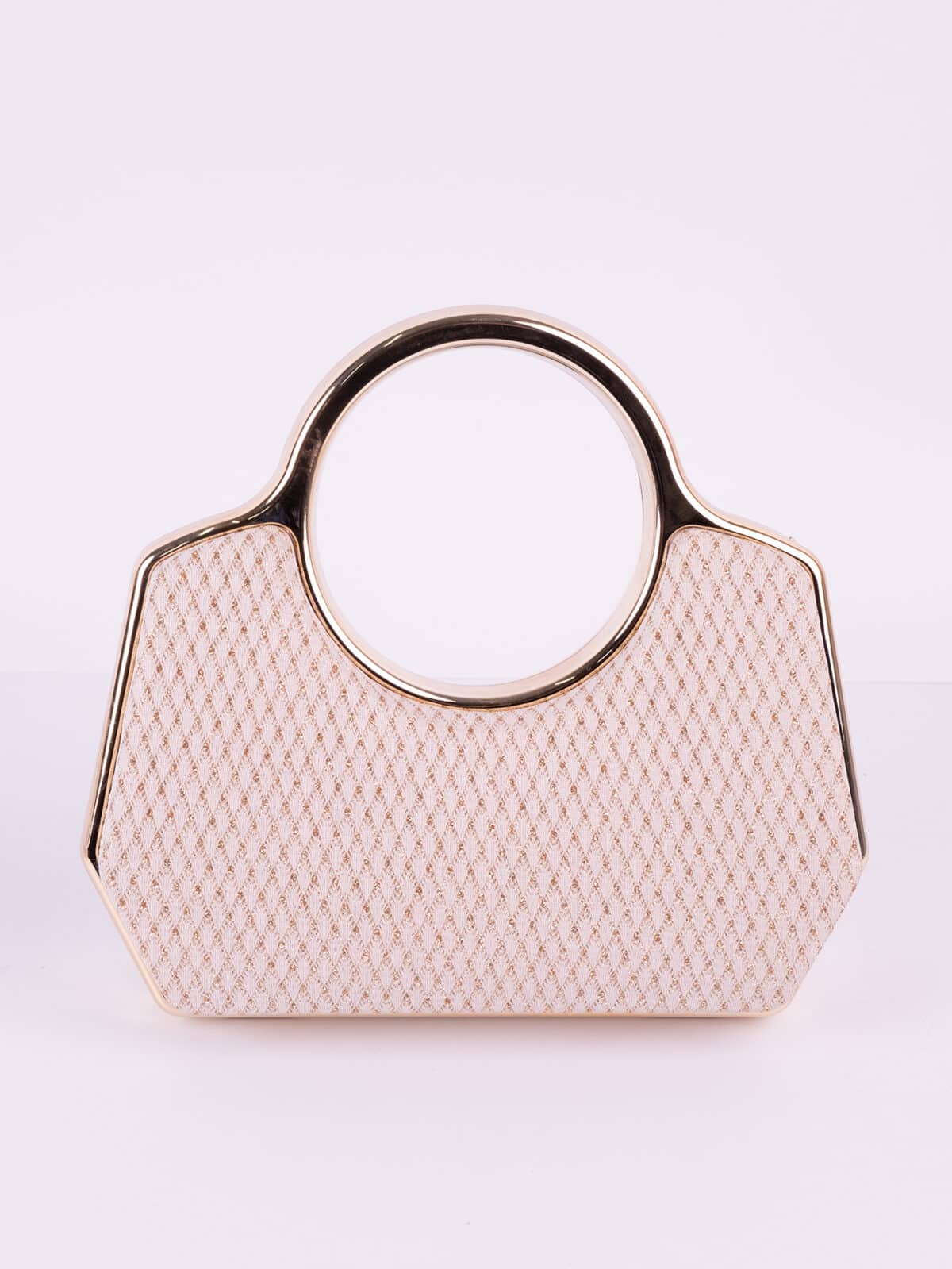 Clutch Bolsa de Festa com Alça Redonda Rígida Madrinha Casamento Luxo Metálica - Imagem 2