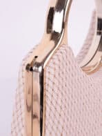 Clutch Bolsa de Festa com Alça Redonda Rígida Madrinha Casamento Luxo Metálica - Imagem 8
