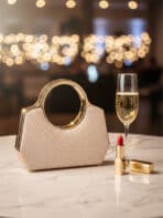 Clutch Bolsa de Festa com Alça Redonda Rígida Madrinha Casamento Luxo Metálica - Imagem 5