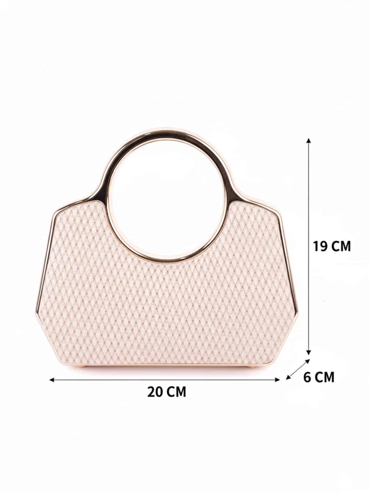 Clutch Bolsa de Festa com Alça Redonda Rígida Madrinha Casamento Luxo Metálica - Imagem 11